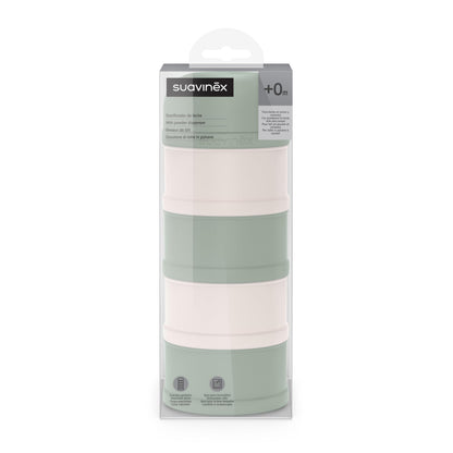 SUAVINEX piimapulbri dosaator ja snäkikarp 4-osaline, roheline, 0+ kuud