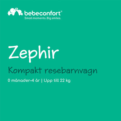 Bebeconfort Zephir lightweight and compact travel stroller, 0–4 years, Mineral Green