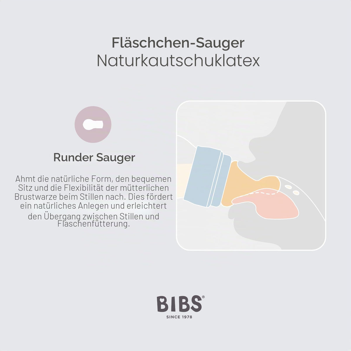 Bibs lutipudeli lutt 2 tk, Slow Flow, naturkummist/lateks