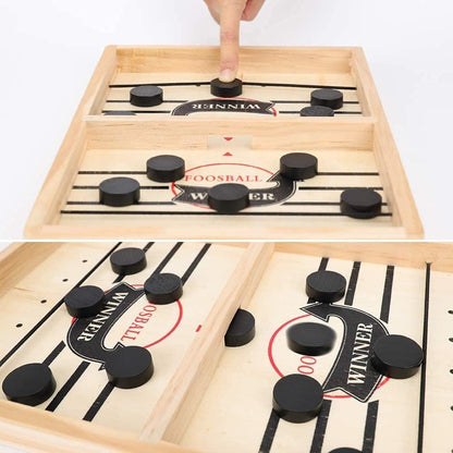 Sunshine Smile wooden air hockey game "Sling Puck"
