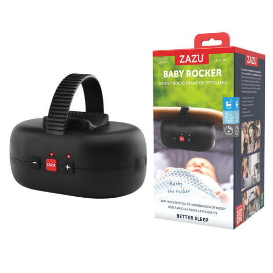 ZAZU Robby automaatne vankril kiigutaja, must, USB-laetav, 40-minutiline taimer, nutikas nutusensor