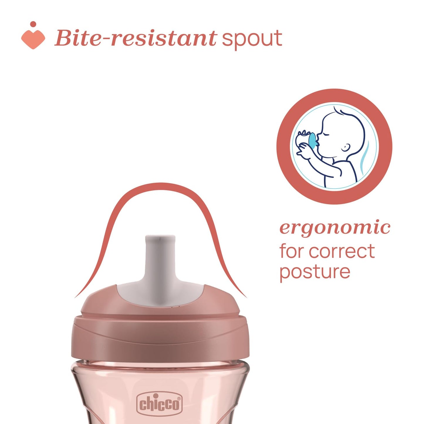 Chicco Advanced joogitops kõrrega, 266 ml, roosa, 12+ kuud, CH06941-15