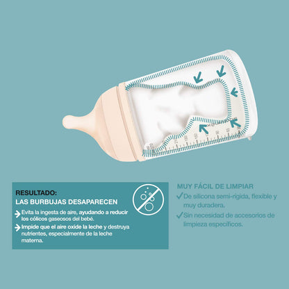 Suavinex Zero Zero vastsündinu lutipudel, 180 ml, aeglase vooluga, koolikute vastane pudel