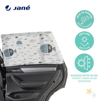 Jané autokardina komplekt, UV- ja putukakaitsega, 2 tk, suurus L, ookeaniteemaline