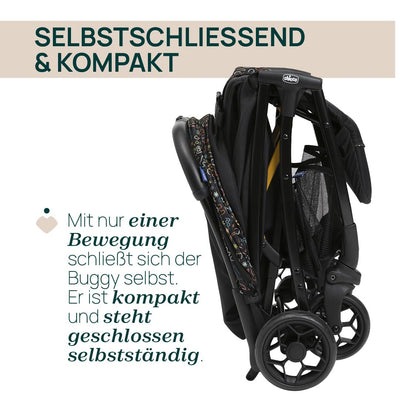 Chicco Glee jalutuskäru, must värvilise mustriga (Playful Black), kuni 22 kg