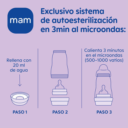 MAM Easy Start Anti-Colic lutipudel 160 ml, roosa (0+ kuud)