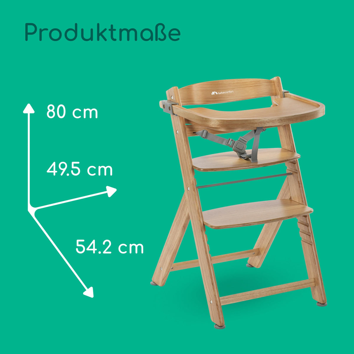 Bebeconfort Timba 2 söögitool, Natural Wood, 6+ kuud, kuni 110 kg