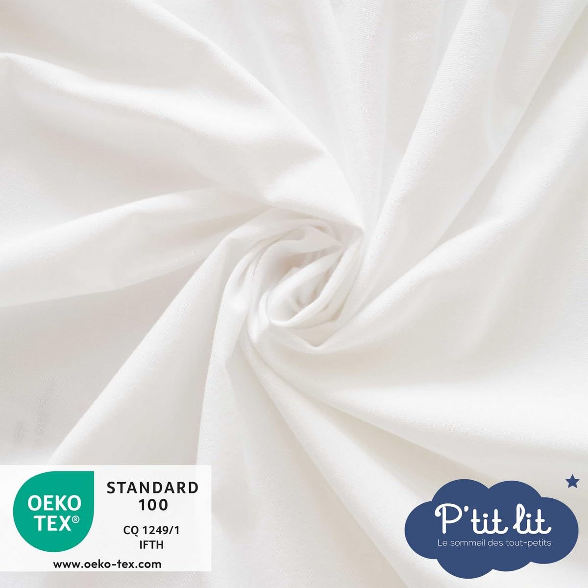 P’TIT LIT veekindel kummiga voodilina Magic 2-in-1, 70 × 140 cm, valge