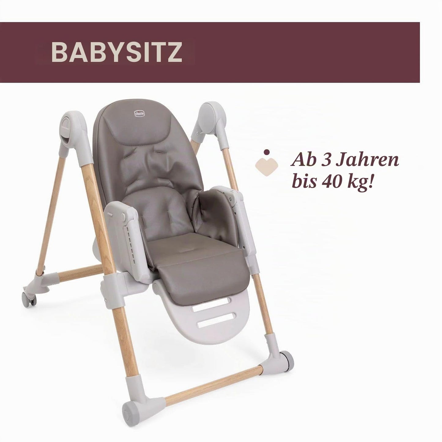Chicco Polly Armonia söögitool 3-ühes, pruun, alates sünnist kuni 40 kg