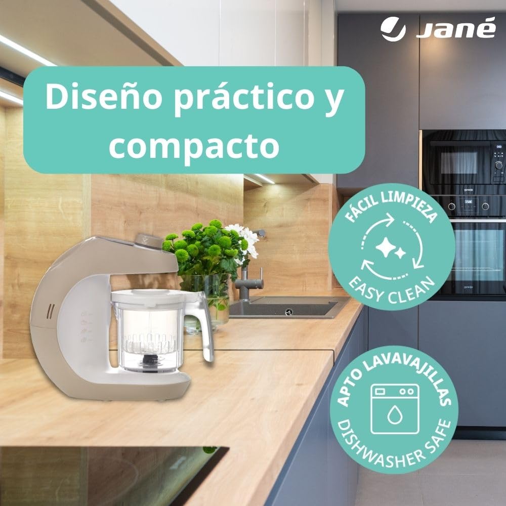 Jané Chefkiss 7-ühes beebitoiduvalmistaja – aurutamine, sulatus, soojendus, steriliseerimine ja automaatne puhastus