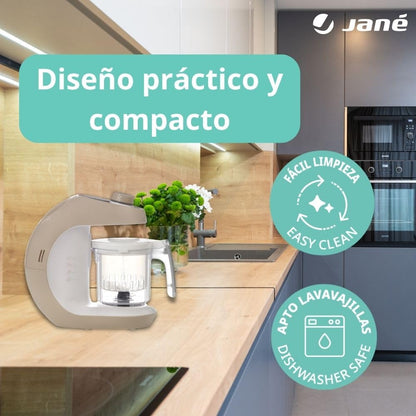Jané Chefkiss 7-ühes beebitoiduvalmistaja – aurutamine, sulatus, soojendus, steriliseerimine ja automaatne puhastus