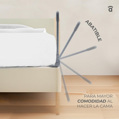 Asalvo kokkupandav ja eemaldatav voodipiire, hall, 90 × 43,5 cm