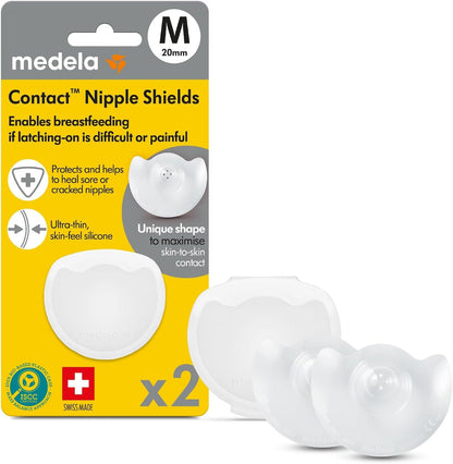 Medela Contact rinnanibukaitsmed silikoonist, 20 mm, 2 tk, läbipaistev