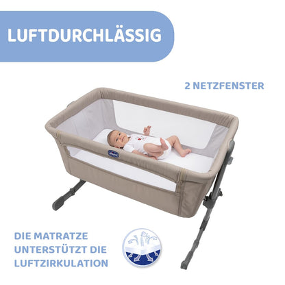 Chicco Next2Me Essential vooditasku, 6 kõrgusastet, beež (Dove), 0–6 kuud
