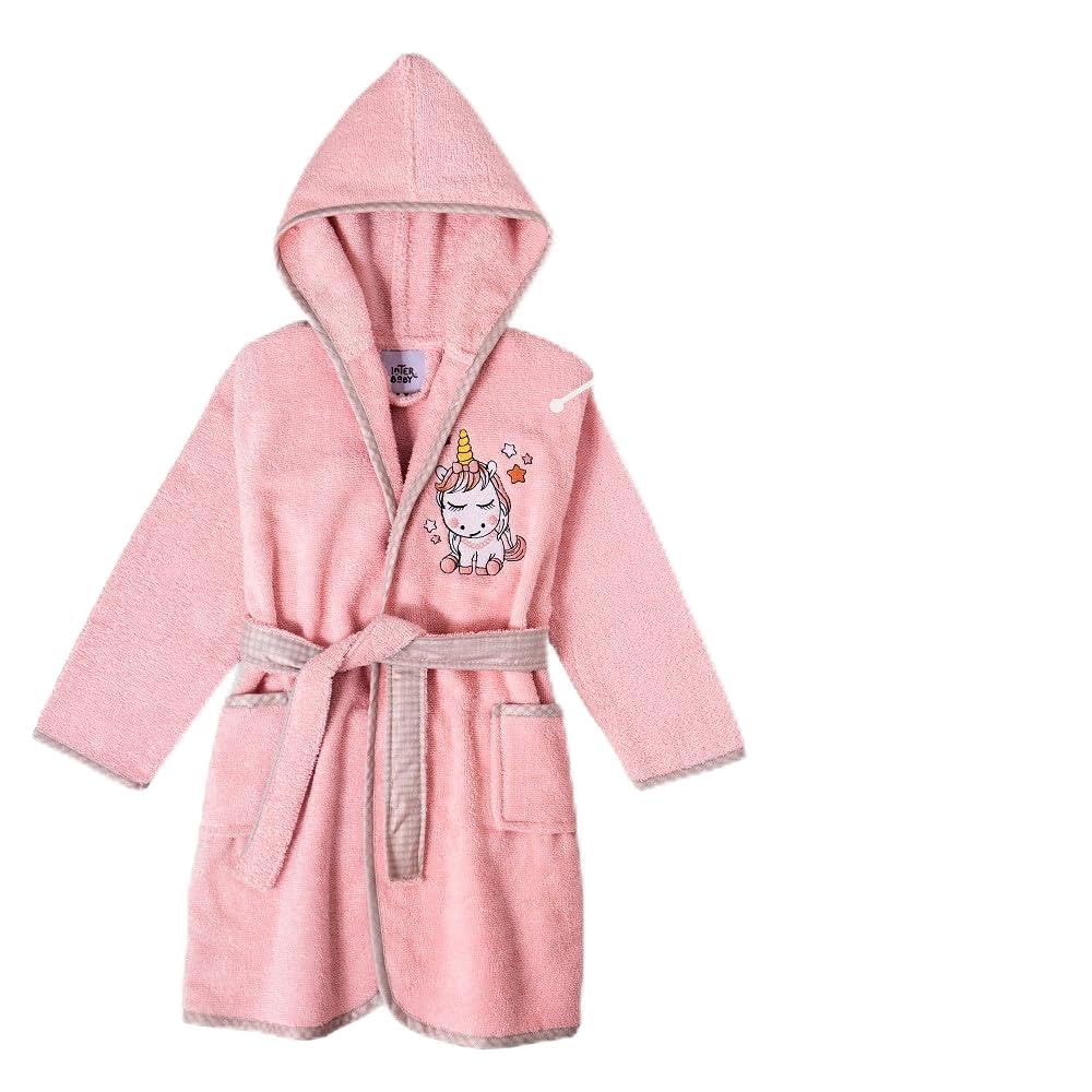 Interbaby laste froteehommikumantel Unicorn, roosa, 6–8 aastat
