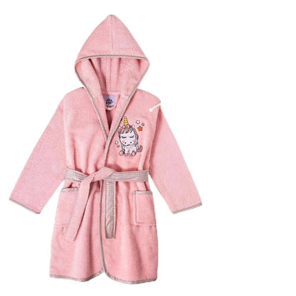 Interbaby laste froteehommikumantel Unicorn, roosa, 6–8 aastat