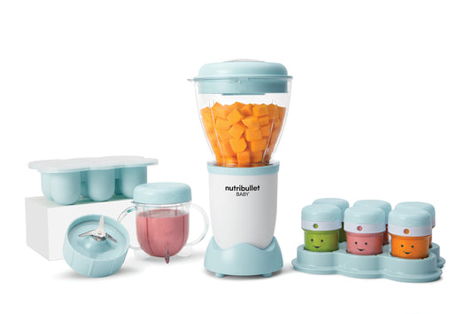 NutriBullet Baby beebitoidu mikser ja tarvikud, 200 W, hõbedane