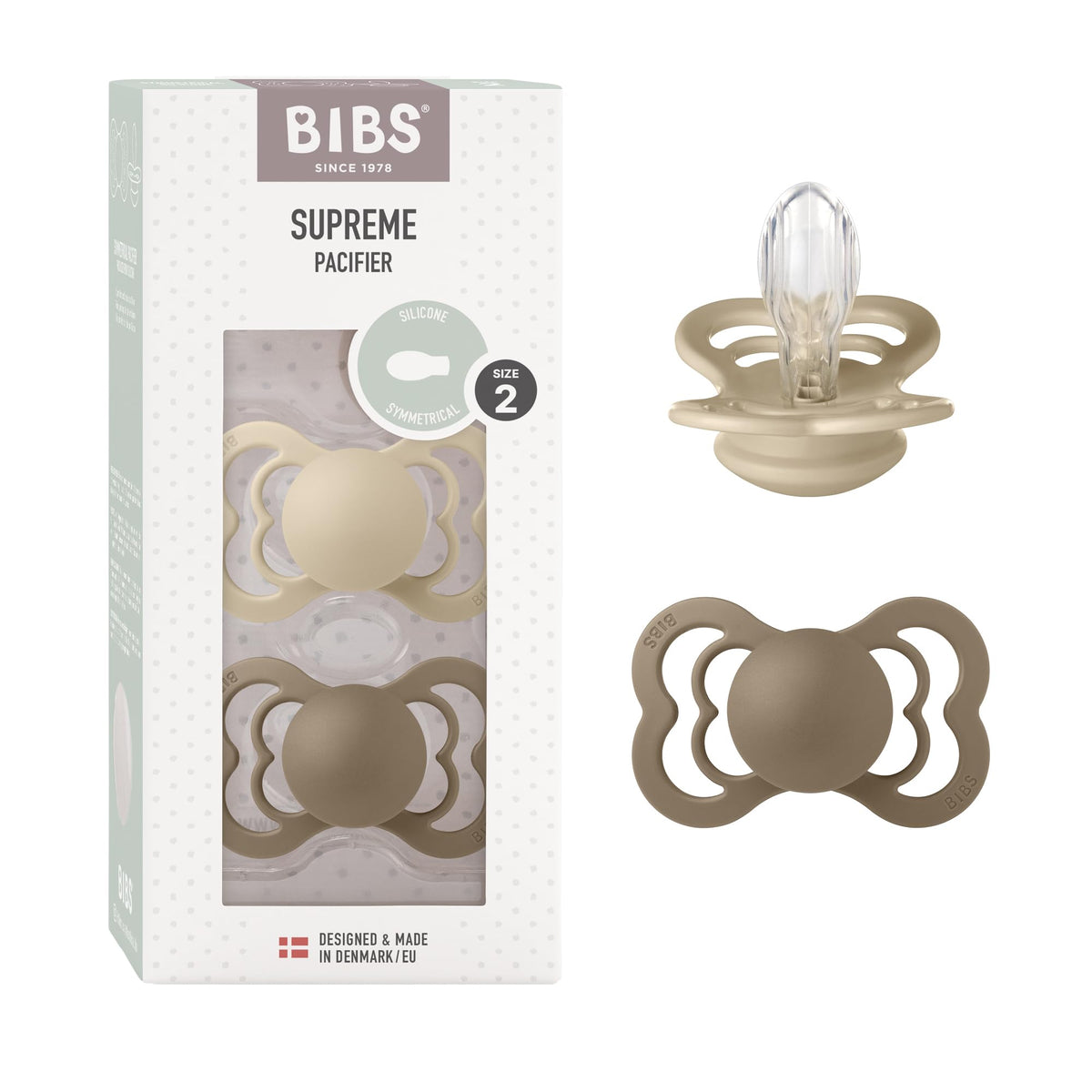 Bibs Supreme lutt 6-18 kuud 2 tk Vanilla/Dark Oak