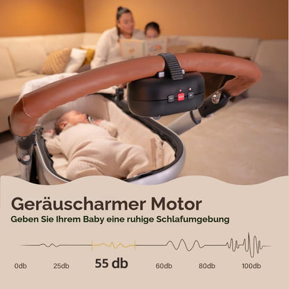 ZAZU Robby automaatne vankril kiigutaja, must, USB-laetav, 40-minutiline taimer, nutikas nutusensor