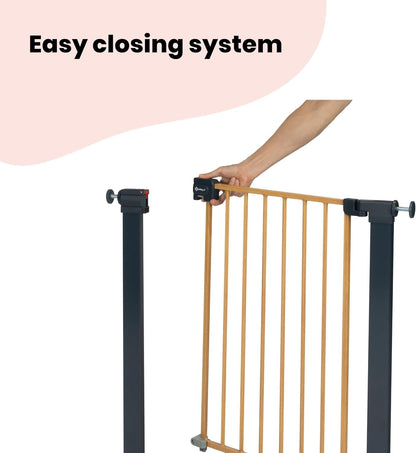 Safety 1st metallist turvavärav Easy Close, 73–80 cm, puidumustriga