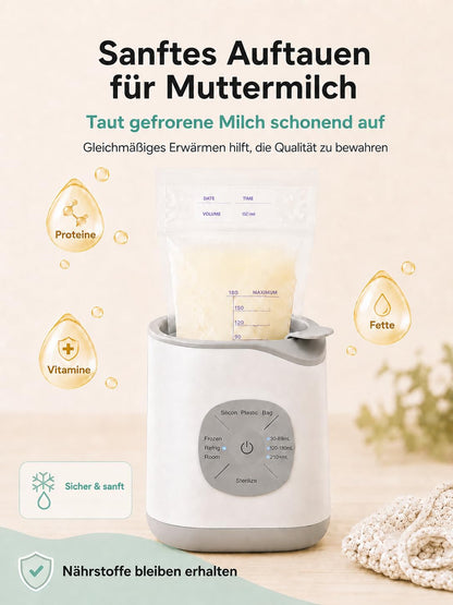 GROWNSY pudelisoojendaja temperatuurikontrolliga, hall-valge, kiire soojendus ja steriliseerimine