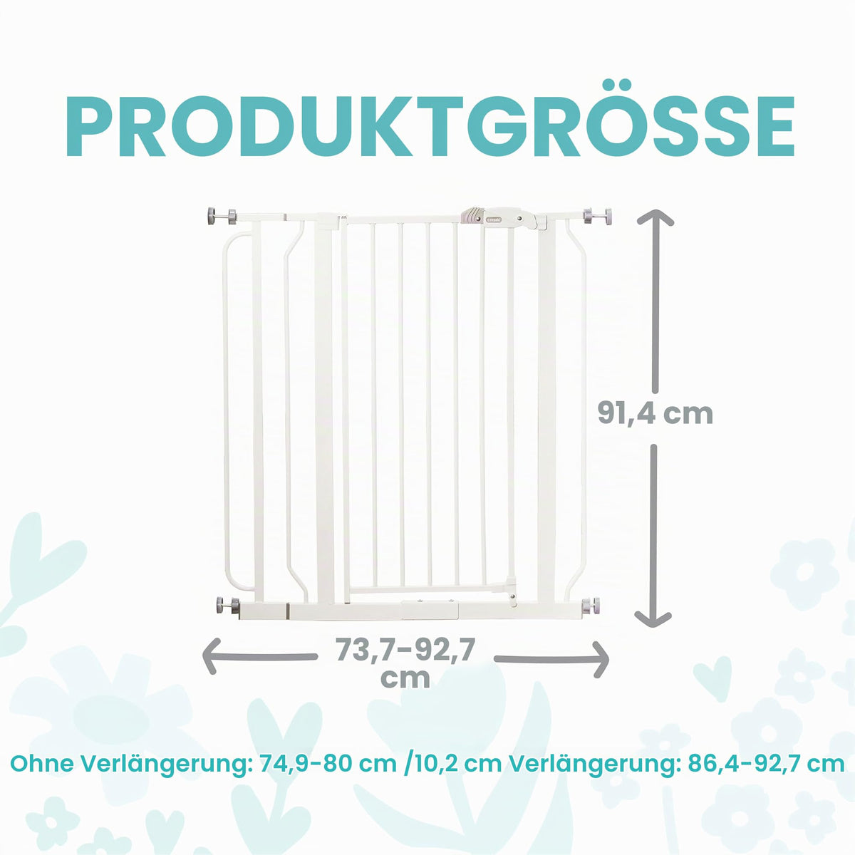 Regalo Easy Step Extra Tall turvavärav, valge, 73,6–90 cm, 91,4 cm kõrge