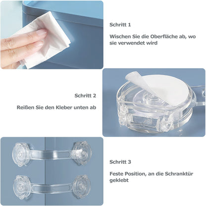 BillyBath transparent cabinet locks for child safety (10 pcs, 2 types)