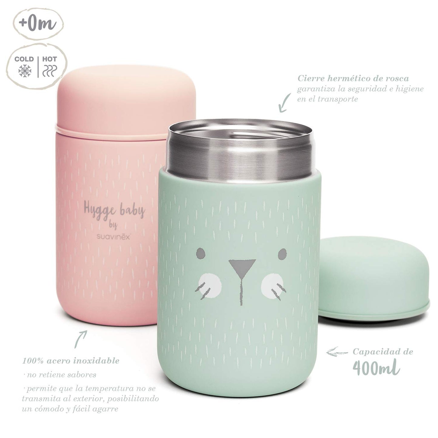 Suavinex toidutermos beebitoidule, roostevabast terasest, roheline