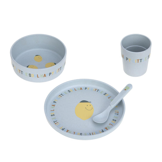 LÄSSIG lastesööginõude komplekt Happy Fruits Lemon, 4-osaline, kollane, alates 12 kuust