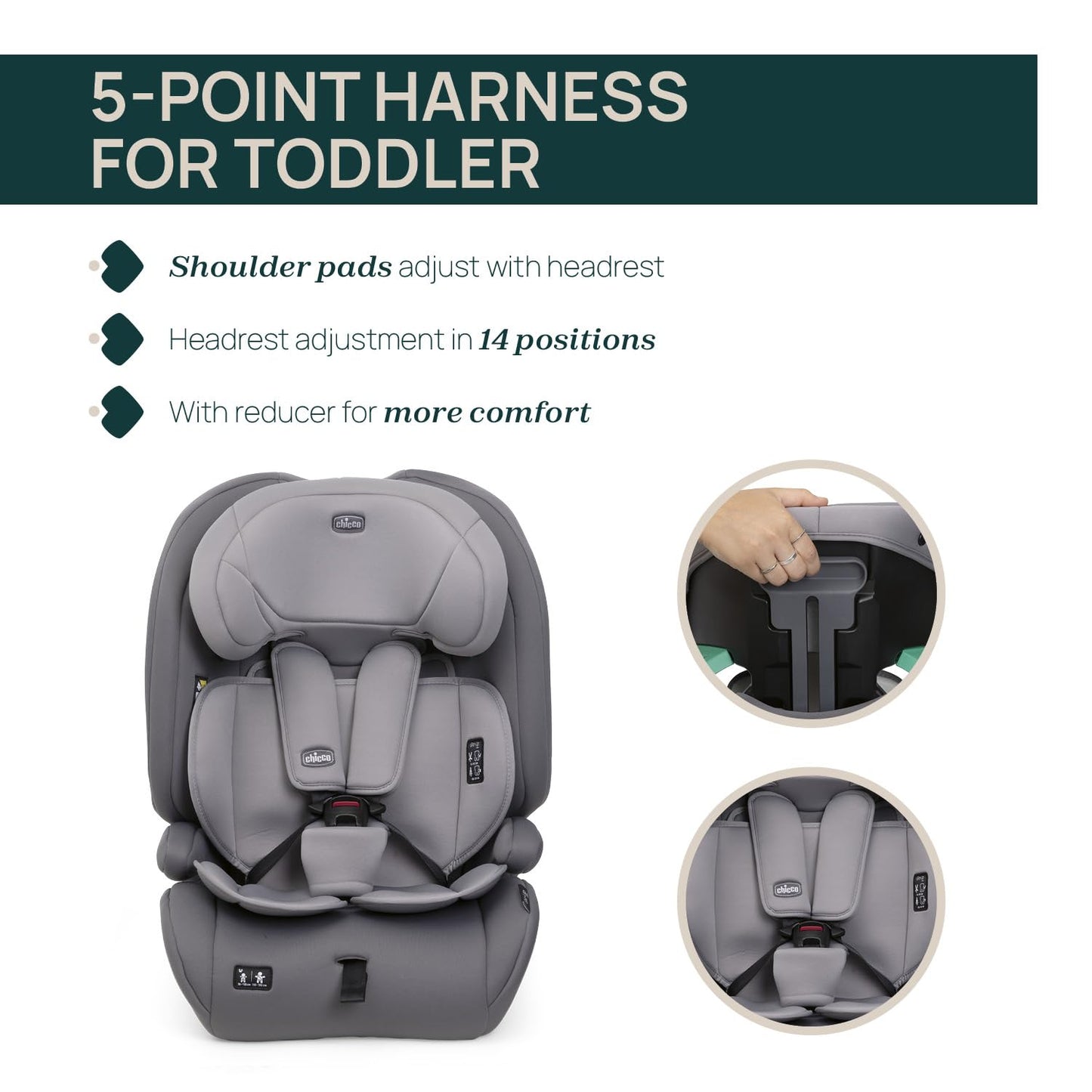 Chicco Gro Up i-Size turvatool 76-150 cm, 15 kuud kuni 12 aastat, ISOFIX, 5 kg, hall