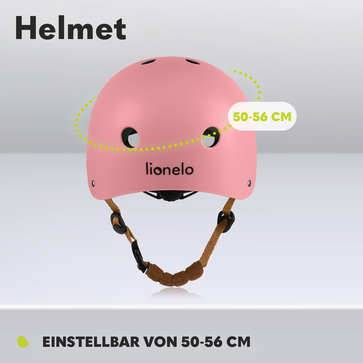 Lionelo Helmet lastekiiver roosa, reguleeritav 50-56 cm, lõuakaitsega