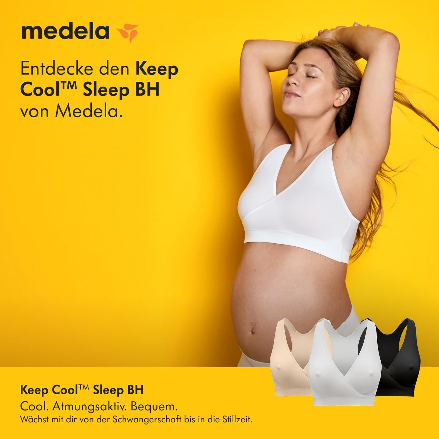 Medela Keep Cool Sleep õmblusteta rasedus- ja imetamisrinnahoidja, must, suurus M, 101044255