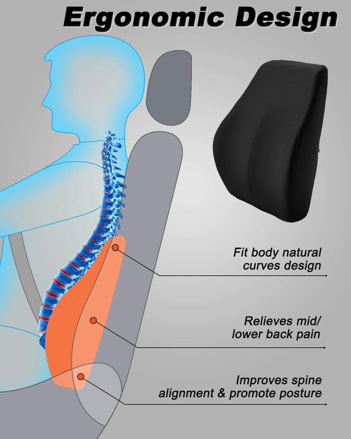 Ergonoomiline nimmetoepadi mäluvahust, must