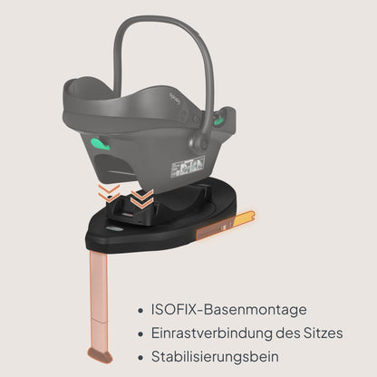 Lionelo Astrid i-Size Base Plus ISOFIX-alus turvahällile, 180° pööratav, must