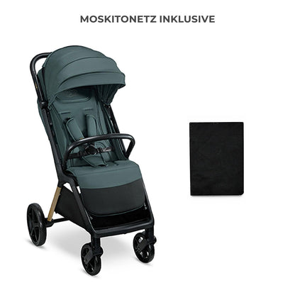 Kinderkraft LOOM kompaktne ja kerge jalutuskäru, automaatne kokkupanek, roheline