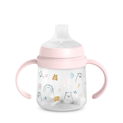 Suavinex Bears treeningtass käepidemetega, 150 ml, roosa