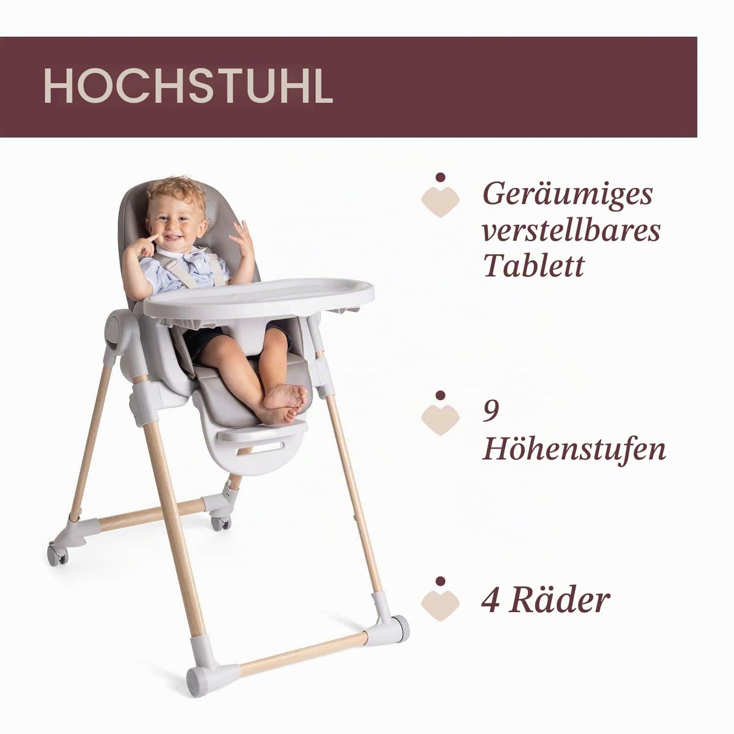 Chicco Polly Armonia söögitool 3-ühes, pruun, alates sünnist kuni 40 kg