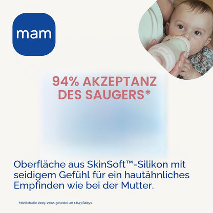 MAM Easy Start Anti-Colic lutipudelite komplekt 2 tk, 260 ml, roosa, 2+ kuud