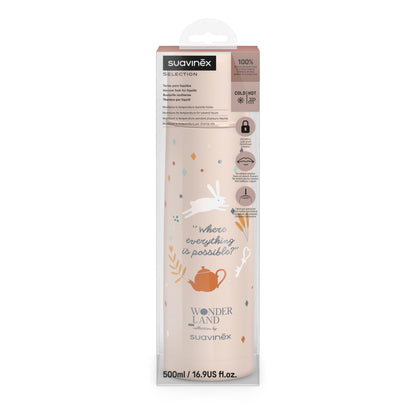 Suavinex roostevabast terasest termospudel 500 ml, roosa (Wonderland kollektsioon)