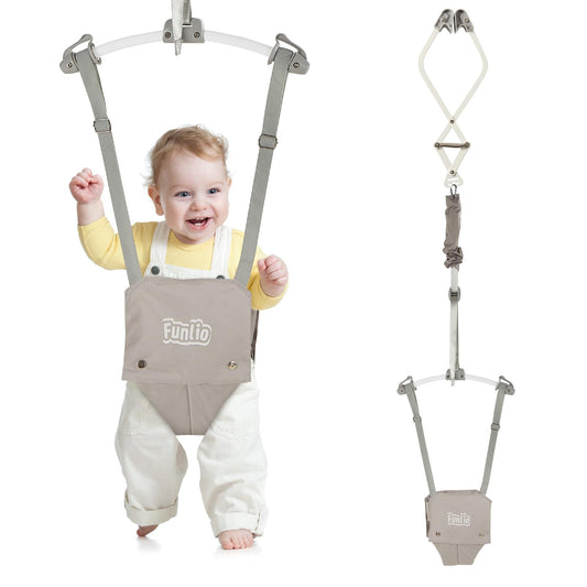 FUNLIO beebitürhopser 6–24 kuud, hall, kuni 18 kg, uksekinnitusega