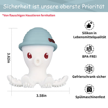 Mombella Octopus närimislelu beebidele 6-18 kuud, BPA-vaba, rauaroheline