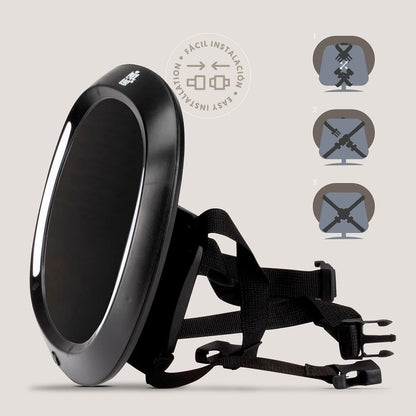 Interbaby autopeegel LED-valgustusega, kaugjuhtumispuldiga, must