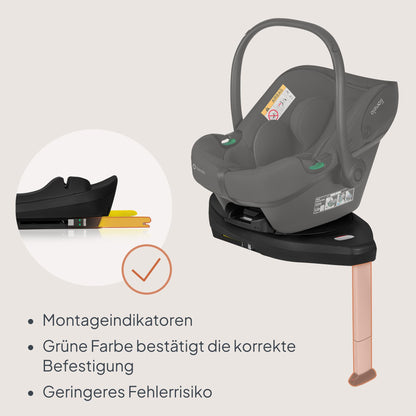 Lionelo Astrid i-Size Base Plus ISOFIX-alus turvahällile, 180° pööratav, must