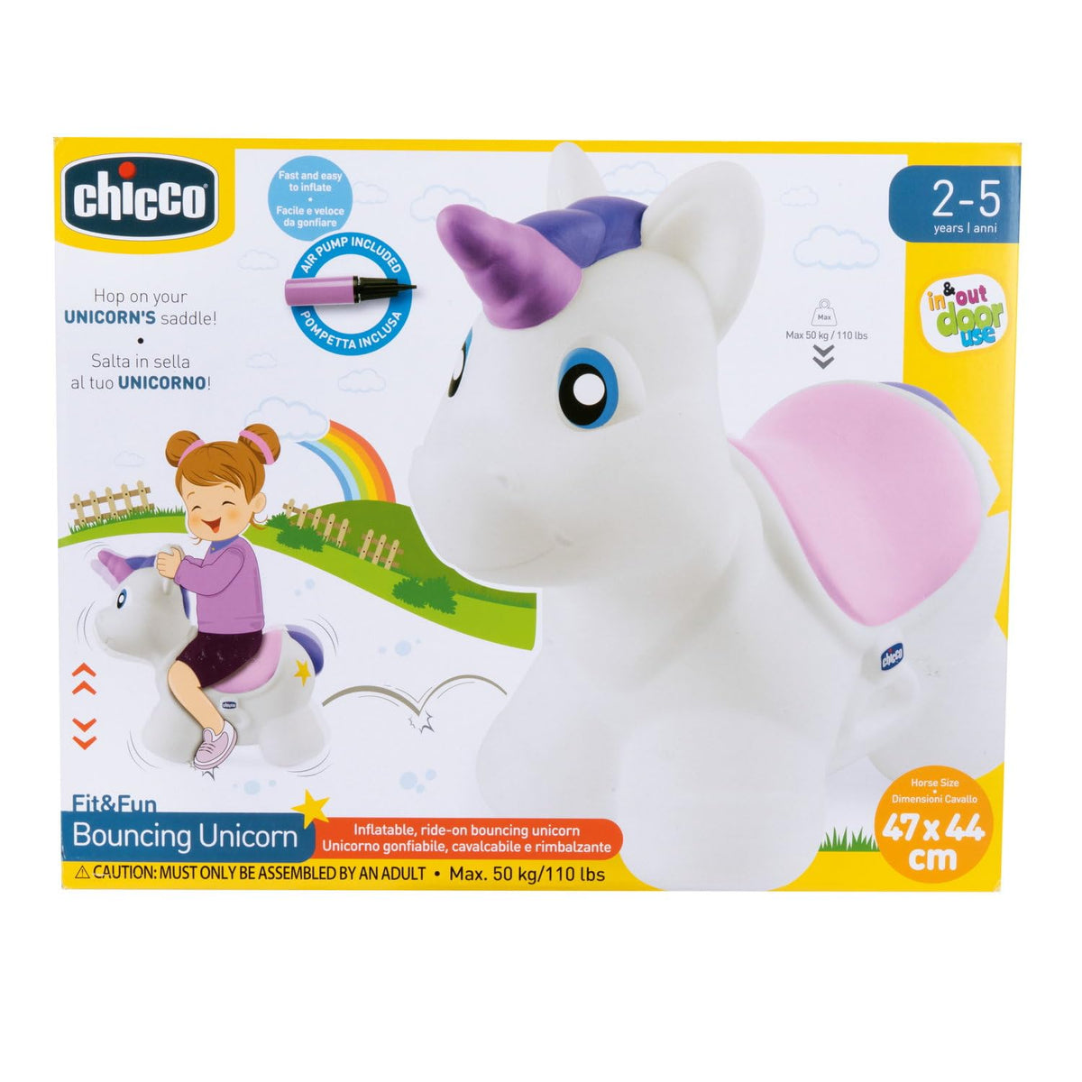 Chicco hüppav ükssarvik, 18 kuud-5 aastat, käsipumbaga
