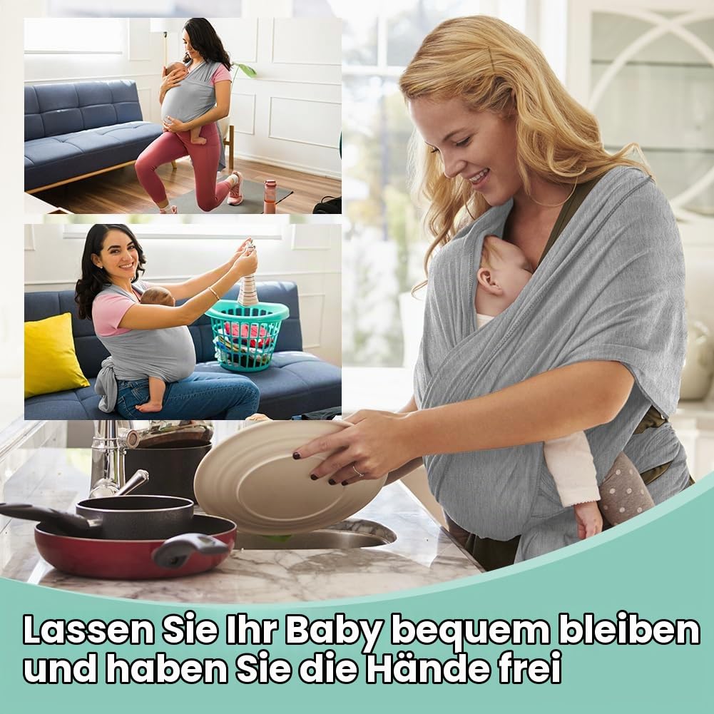AOOWU beebikandekott, helehall, vastsündinule kuni 15 kg