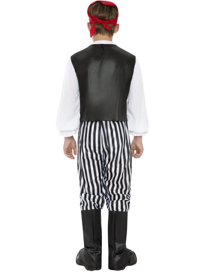 Piratical costume, black and white, 4–6 years