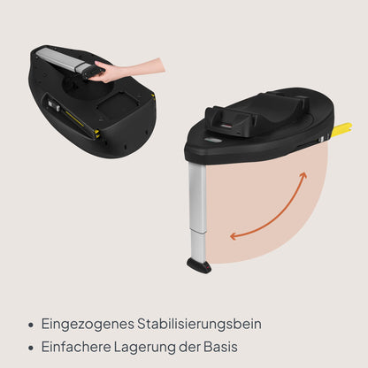 Lionelo Astrid i-Size Base Plus ISOFIX-alus turvahällile, 180° pööratav, must