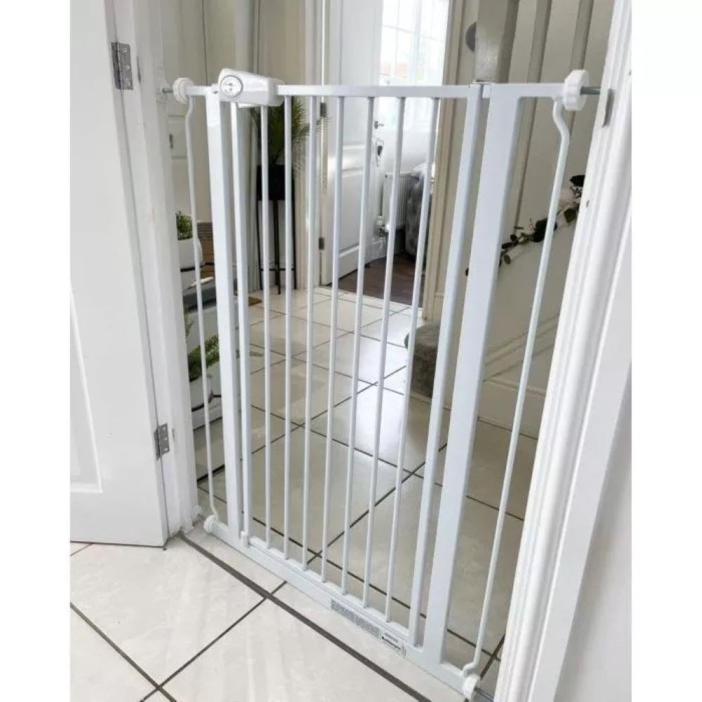 Safetots metallist turvavärav Extra High, valge, 68,5–75 cm, 104 cm