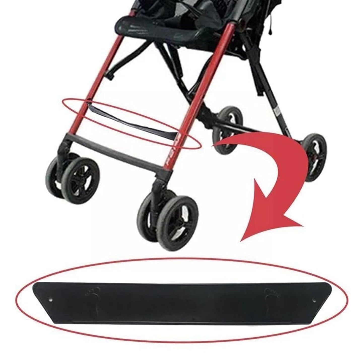 Wpppan jalatugi vankrile, must, 37 cm