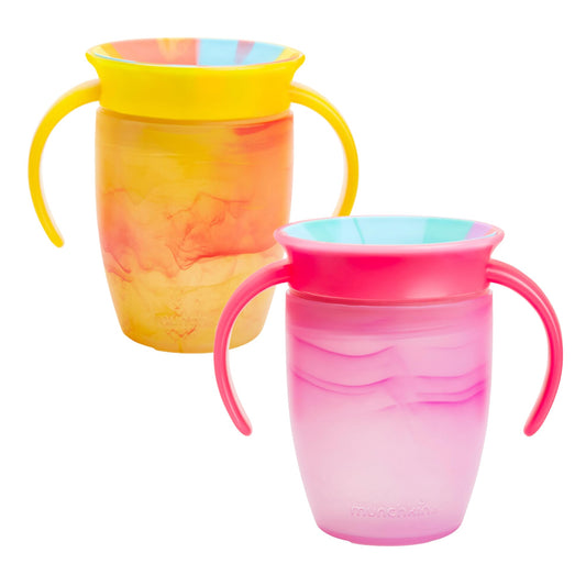 Munchkin Miracle 360 joogitops 2 tk, 296 ml, kollane/roosa